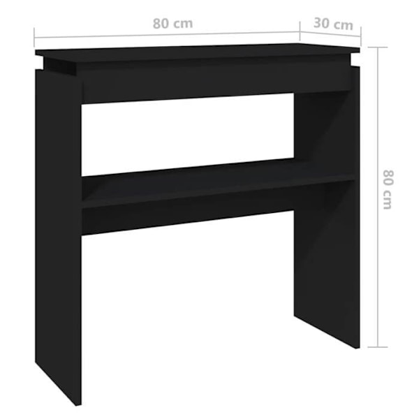 Bordkonsol til funktionel indgang med hylde 80 x 30 x 80 cm sort agglomerat DEC032166 Svart