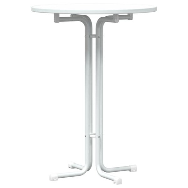Høj bord, sidebord, foldbart top ø80 x 110 cm, ingeniørtræ og hvidt stål DEC036777 Vit