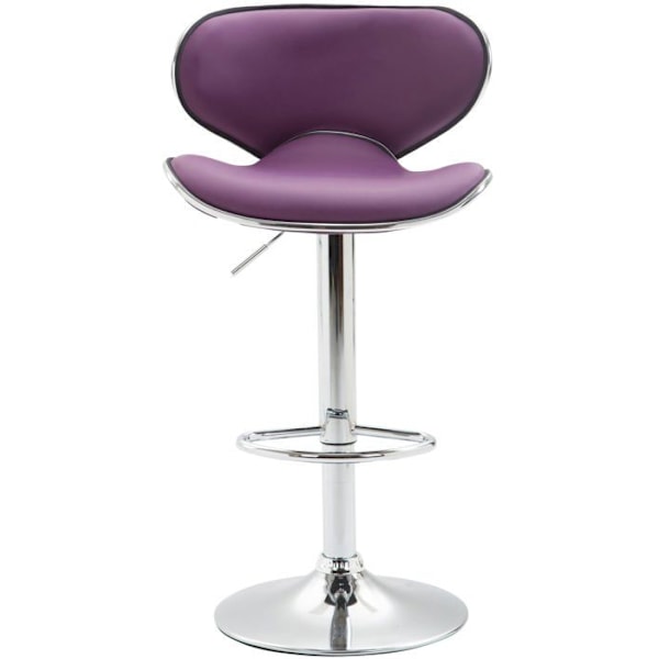 Barstol - Obestämd - Justerbar - Lila konstläder - Kromad metall - Nutida design Lila