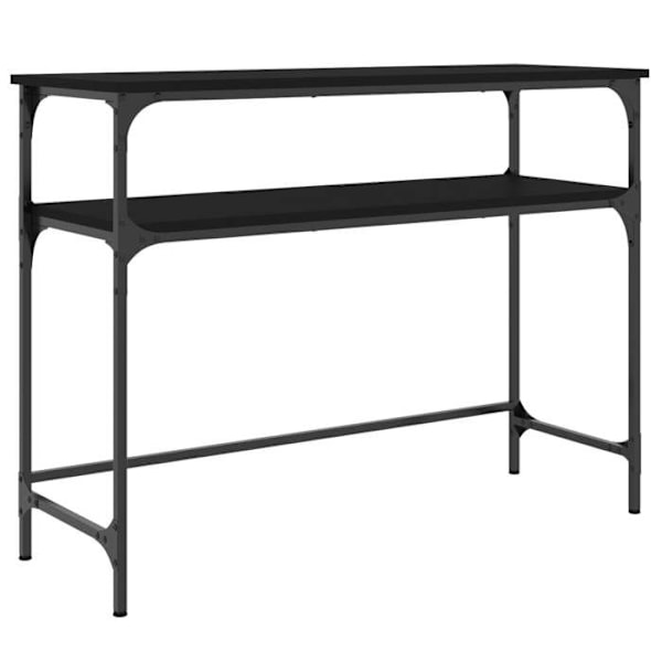 Toiminnallinen ja tyylikäs konsolipöytä hyllyillä 100 x 35,5 x 75 cm mustaa MDF-levyä ja metallia DEC032074 kastanj