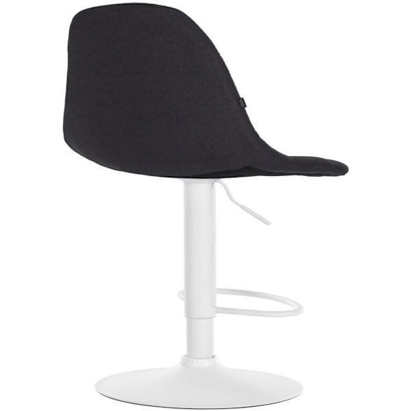 Barstool x1 med fotstöd justerbar höjd svängbar sits i svart tyg metallram vit 10_0004853 Vit