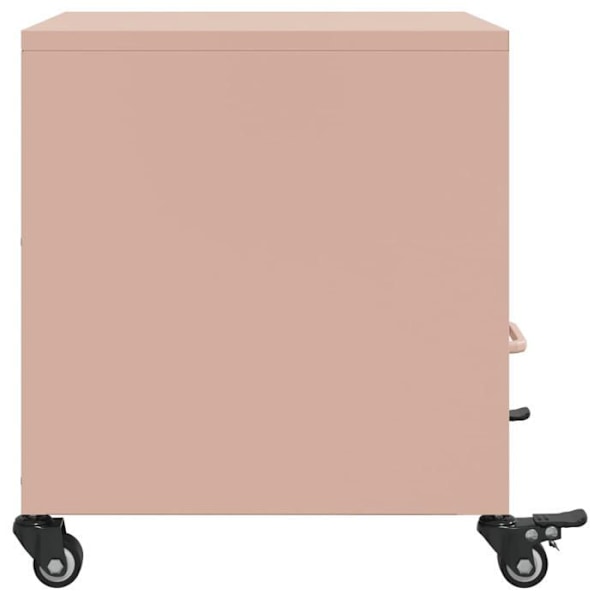 2 kpl pyörällisiä yöpöytiä, joissa on laatikko ja avoin lokero 36 x 39 x 43,5 cm ruusukulta DEC035627 Rosa