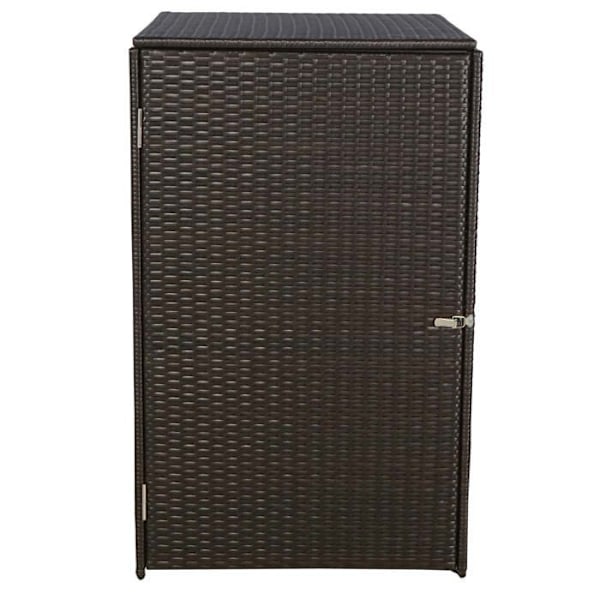 Affaldscontainer med indbygget affaldskurv i poly-rattan brun 120 liter