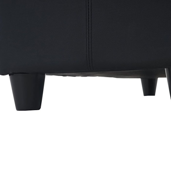Banc banquette avec compartiment de rangement 180x45x45 cm en PVC noir mat 04_0005814 Svart