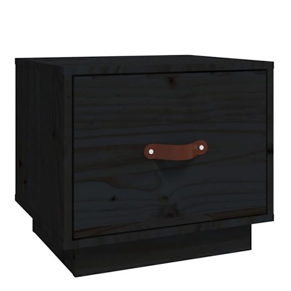 Nattesbord med skuffe 40 x 34 x 35 cm sort fyrretræ DEC034417 kastanj