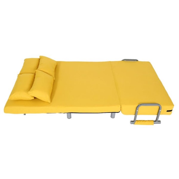 Sovesofa med soveplads, liggeflade 97x186 cm, gul stof 04_0006261 Gul