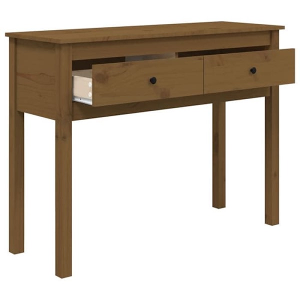 Moderna konsolmöbel för entré sidobord med lådor 100 x 35 x 75 cm i honungsgul furu DEC032044 kastanj