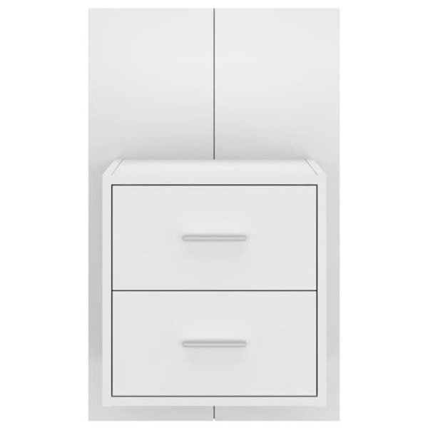 Væghængt natbord 48,5 x 32,5 x 80 cm i stilrent hvidt ingeniørtræ DEC034234 Vit