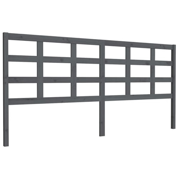 Hovedgærde til seng, soveværelse møbel 205,5 x 4 x 100 cm, grå fyrretræ TDL0203334