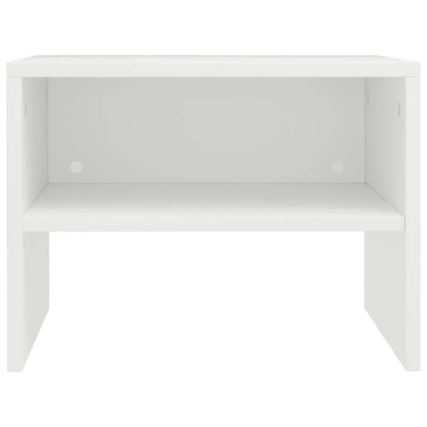 Nattbord med hylde 40 x 30 x 30 cm hvidt ingeniørtræ DEC033331 Vit