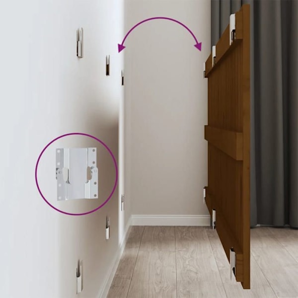 Sänggavel till sovrum väggmonterad möbel 147 x 3 x 60 Ljust brunt massivt trä