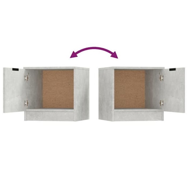 Sæt med 2 natborde med skabsrum med dør 40 x 39 x 40 cm grå ingeniørtræ DEC035388 kastanj