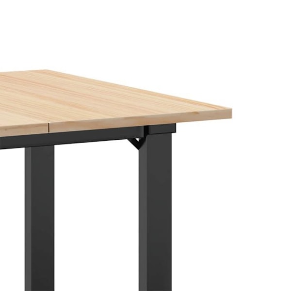 Industriell design matbord 70 x 70 x 75 cm massiv furu och stål DEC036792 kastanj