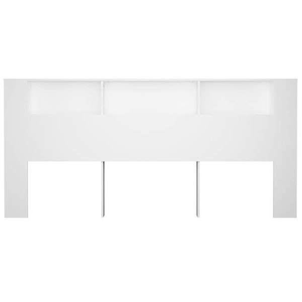 Hovedgavl med opbevaring, tilbehør til seng, natbord, hylde 220 x 18,5 x 104,5 MDF hvid