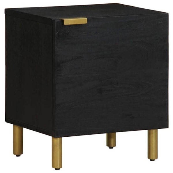 Sæt med 2 natborde med skab med dør 40 x 33 x 46 cm sort mangotræ DEC035521 kastanj