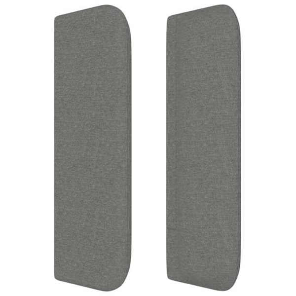 Hovedgavl til seng til soveværelse møbel med sidekant 83 x 16 x 78/88 cm mørkegrå stof TDL0204902 Grå