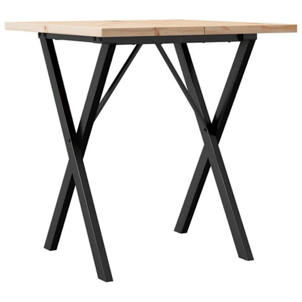 Industrielt design spisebord 70 x 70 x 75,5 cm massiv fyrretræ og stål DEC036815 kastanj