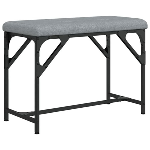 Banc för matsal entré korridor 62 x 32 x 45 cm i stål och grått tyg DEC025020 Grå