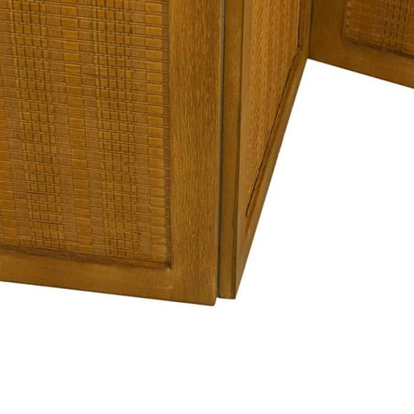 Paravent separator for room partition 5 panels in paulownia wood brown DEC030986 kastanj