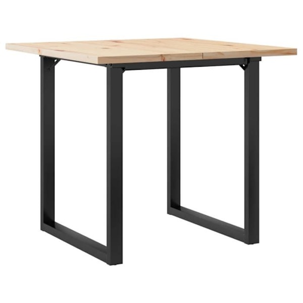 Teollisen muotoilun ruokapöytä 90 x 90 x 75,5cm massiivipuista mäntyä ja terästä DEC036799 kastanj