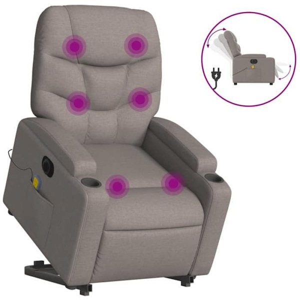 Massage- og vippestol i taupe stof DEC027869 Mol