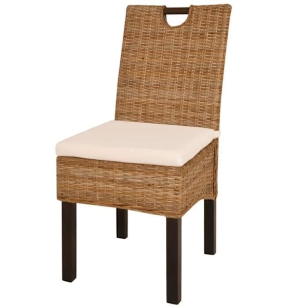4-pakning matstolar i klassisk design, Kubu rattan, mangoträ