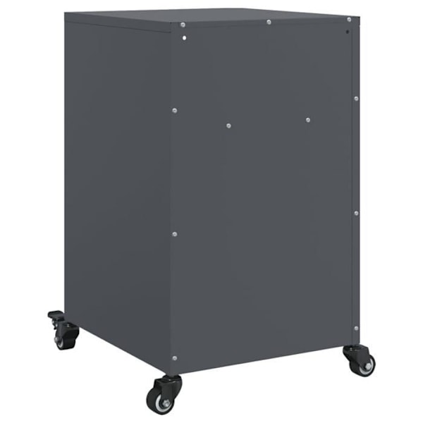 Sæt med 2 natborde med skab med dør 36 x 39 x 59 cm stål antracit DEC034827 Guld