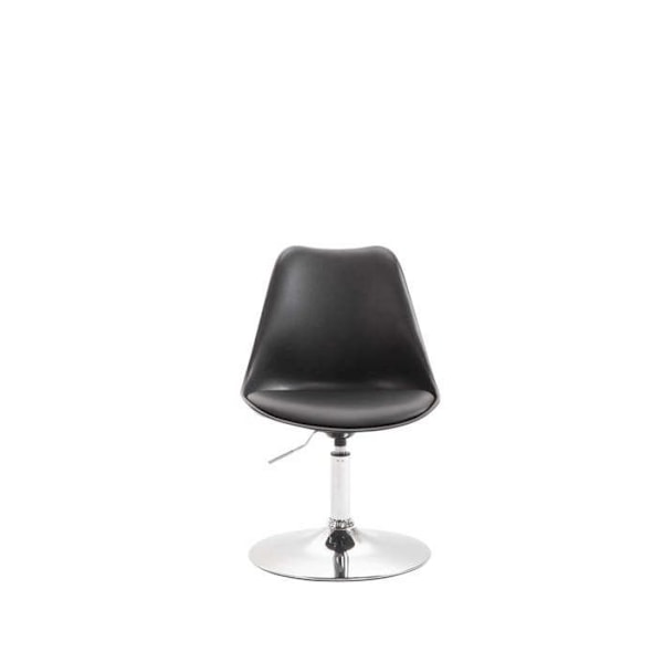 Sæt med 4 svingbare spisebordsstole i sort plast med justerbar højde og metalben i krom-look 10_0001818 Metall