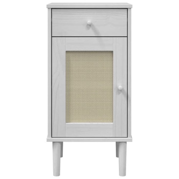 Yöpöytä laatikolla ja lokero 40 x 35 x 80 cm valkoista mäntyä ja laminoitua hartsia DEC034573 Vit