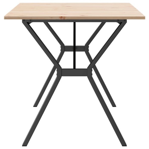 Industriel design spisebord 140 x 80 x 75 cm massivt fyrretræ og stål DEC036824 kastanj