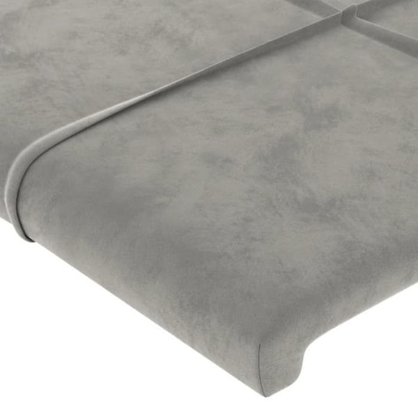 Sengegavl tilbehør til soveværelse LED-møbel 83 x 16 x 78/88 cm lysegrå velour TDL0201246