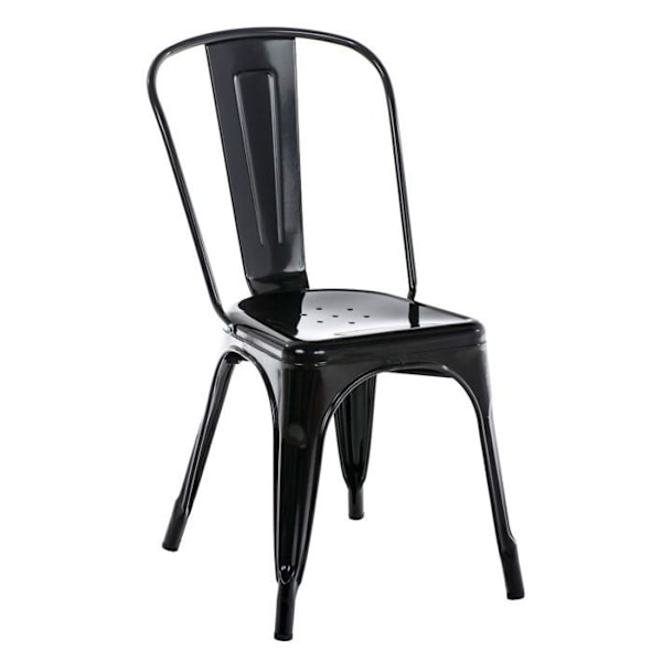 Stapelbar stol industriell stil fabriks svart metall