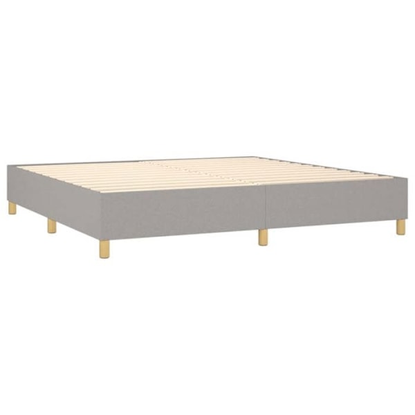 Sommier - TDL - 200x200 cm - Vaaleanharmaa kangas - 2 henkilöä - Vanerilastat Ljusgrått
