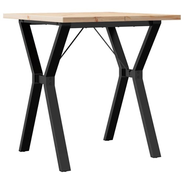 Spisestuebord i industrielt design 70 x 70 x 75,5 cm af massivt fyrretræ og stål DEC036837 kastanj