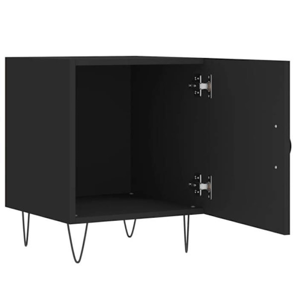 Natteskab med rum med dør 40 x 40 x 50 cm sort ingeniørtræ og jern DEC034462 kastanj