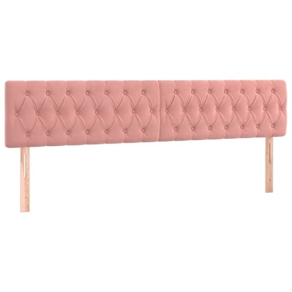 Hovedgærde til seng, soveværelse, møbel 2 dele 100 x 7 x 78/88 velourstof i pink