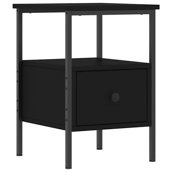 Yöpöytä laatikolla ja avoimella hyllyllä 34 x 36 x 50 cm mustaa insinööripuuta DEC034356 kastanj