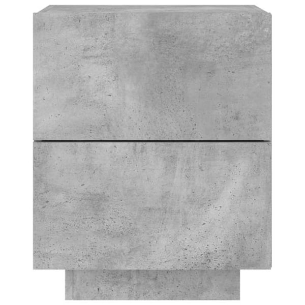 Natbord med 2 skuffer og LED 45 x 40 x 55 cm i grå ingeniørtræ DEC032804 kastanj
