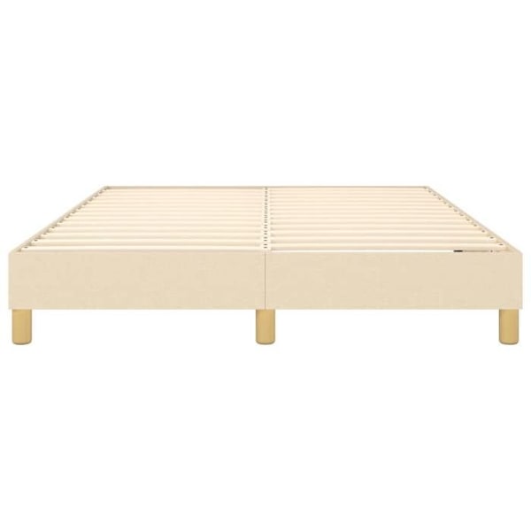 Sängynpohja - TDL - 140x190 cm - Kermanvärinen kangas - 2 paikkaa - Vanerilamellit Grädde