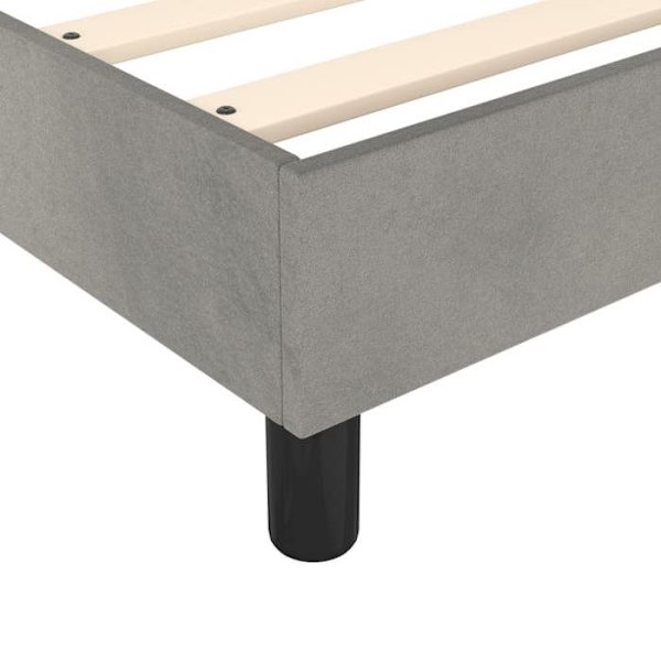 Sängram - Ej specificerad - 160x200 cm - Ljusgrå sammet - 2 platser - Boxsäng Ljusgrått