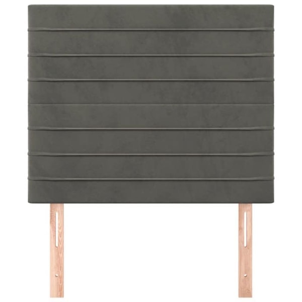 Hovedgærde - Klassisk - 90x78/88 cm - Mørkegrå fløjl - 2 dele - Elegante design Mörkgrå