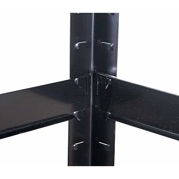 Set om 2 hyllor för tunga laster verkstad källare 160x80x40cm bärförmåga 320kg i svart metall 04_0000444 Metall