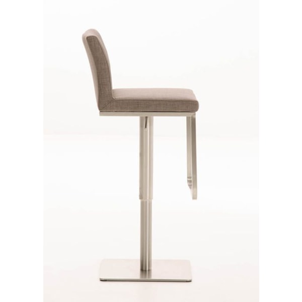Baari Stool x1 jalatuki, neliömäinen ruostumaton teräsperuslaatta, harmaa kangassija 10_0005314 Grå
