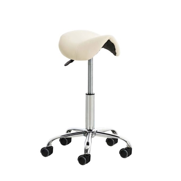 Käsittelytuoli pyörillä, beige synteettinen materiaali