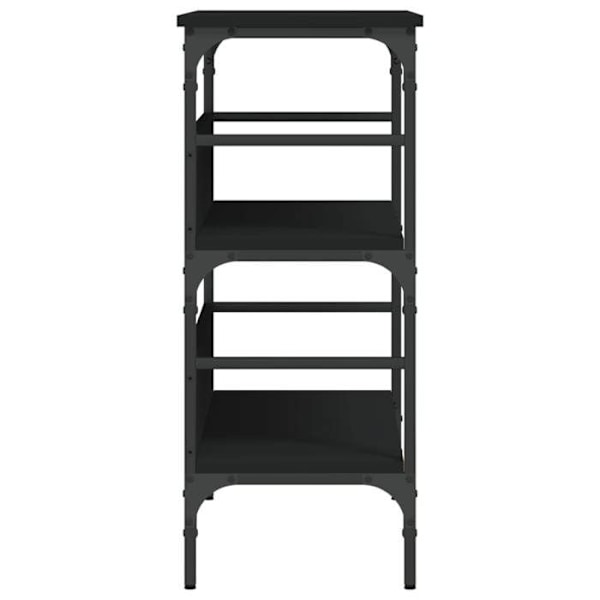Toiminnallinen ja tyylikäs sisäänkäynnin konsolipöytä hyllyillä 75 x 32 x 75 cm mustaa insinööripuuta ja metallia DEC032152 kastanj