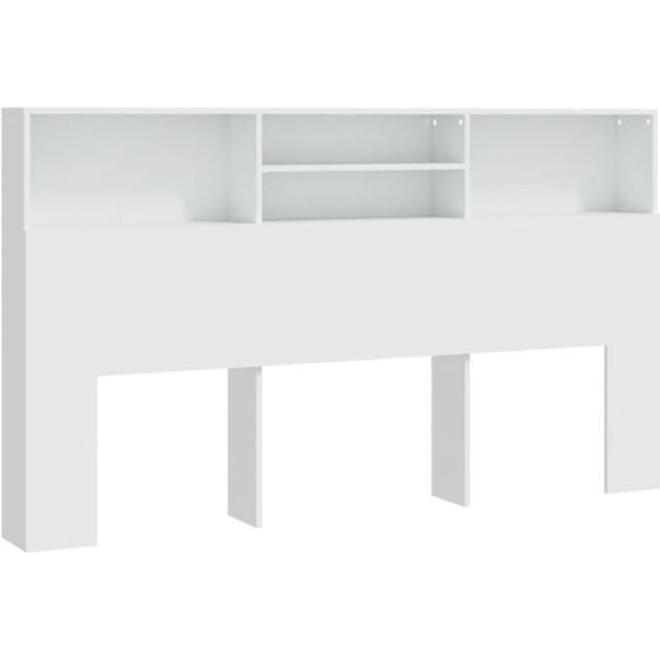 Hovedgærde med opbevaring, sengebord, hylde 180 x 19 x 103,5 MDF hvid