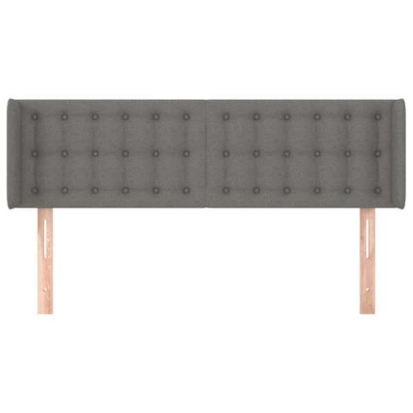 Hovedgærde - TDL - 147x16x78/88 cm - Mørkegrå stof - Højdejusterbar - Klassisk design Grå