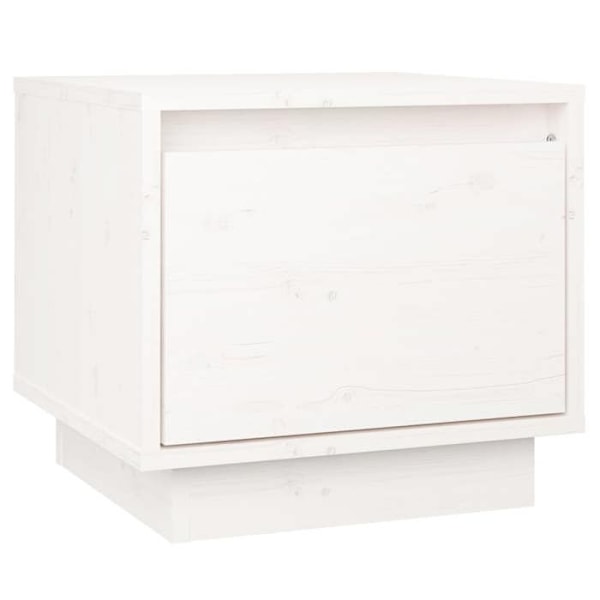 Sæt med 2 natborde med skuffe 35 x 34 x 32 cm i hvid fyrretræ DEC034859 Vit