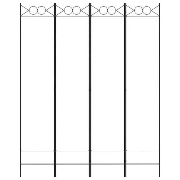Paravent rumdeler 4 paneler 160 x 200 cm hvidt stof og jern DEC030837 Vit