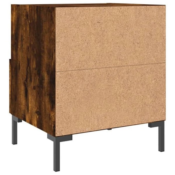 Sæt af 2 natborde med skuffe og åbent rum 40 x 35 x 47,5cm MDF i brun og metal DEC035804 kastanj